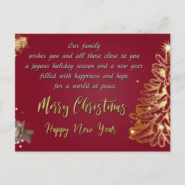 God jul och Gott nytt år Helg Vykort (Framsida)