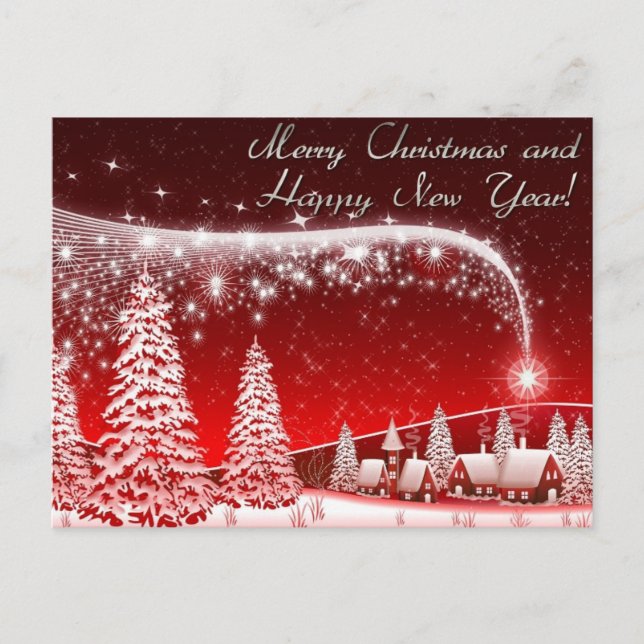 god jul och gott nytt år helg vykort (Framsida)