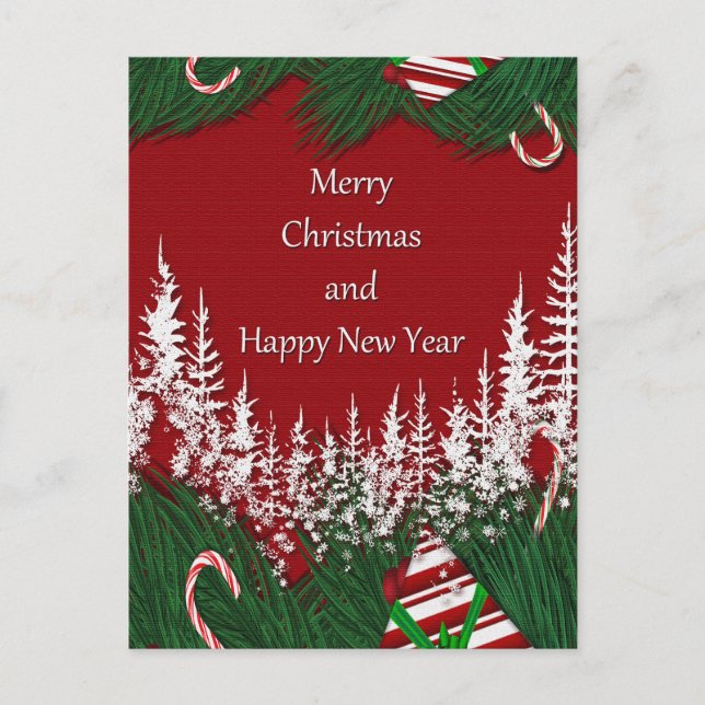 God jul och Gott nytt år Helg Vykort (Framsida)