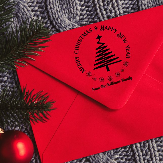 God jul och Gott nytt år helgdag träd Stämpel (Skapare uppladdad)