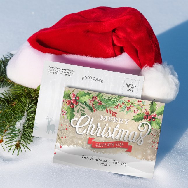 God jul och Gott nytt år Holiday Greetings Helg Vykort (Skapare uppladdad)