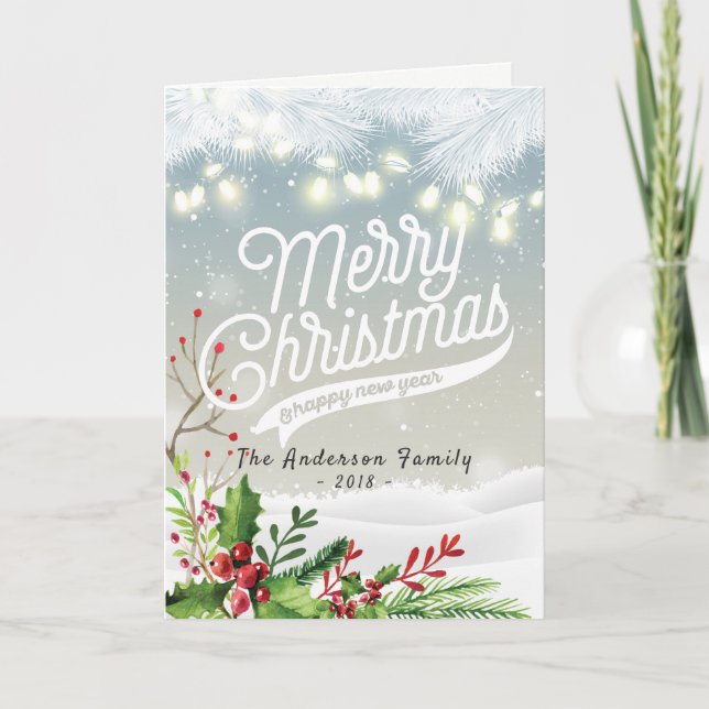 God jul och Gott nytt år Holiday Greetings Helgkort (Framsida)