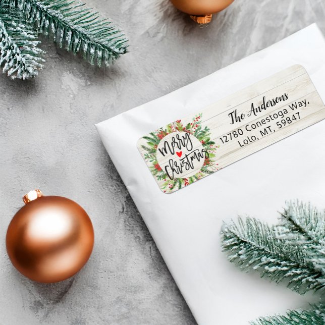 God jul och Gott nytt år Holiday Greetings Returadress Etikett (Skapare uppladdad)