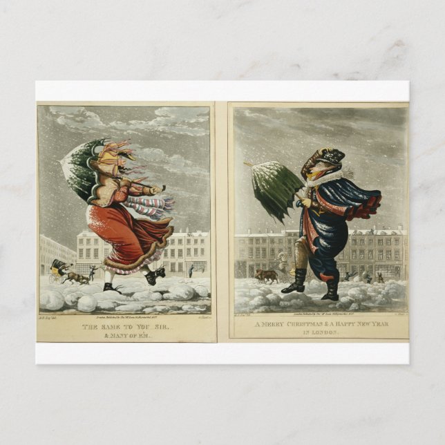 God jul och Gott nytt år i London: Helg Vykort (Framsida)