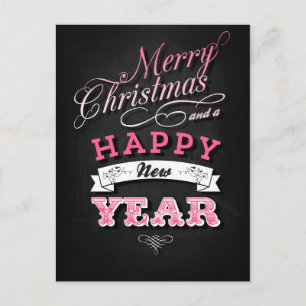 God jul och Gott nytt år i Rosa Helg Vykort