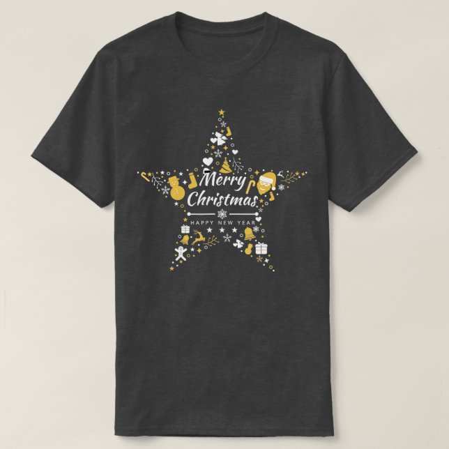 God jul och Gott nytt år Julafton stjärna T Shirt (Design framsida)