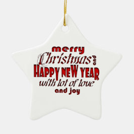 God jul och Gott nytt år Julgransprydnad Keramik