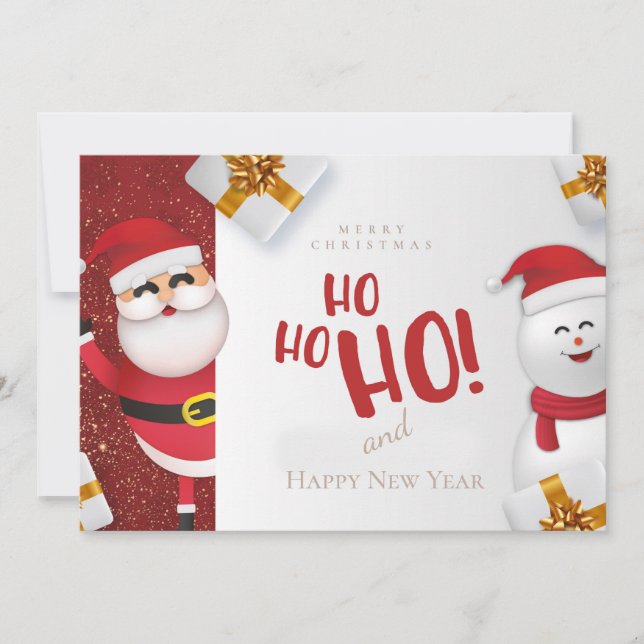 God jul och Gott nytt år Julkort (Framsida)