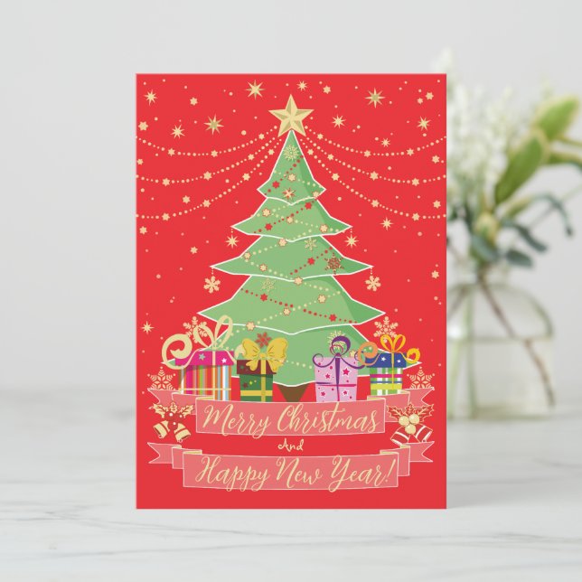 God Jul och Gott Nytt År Julkort (Stående Fram)