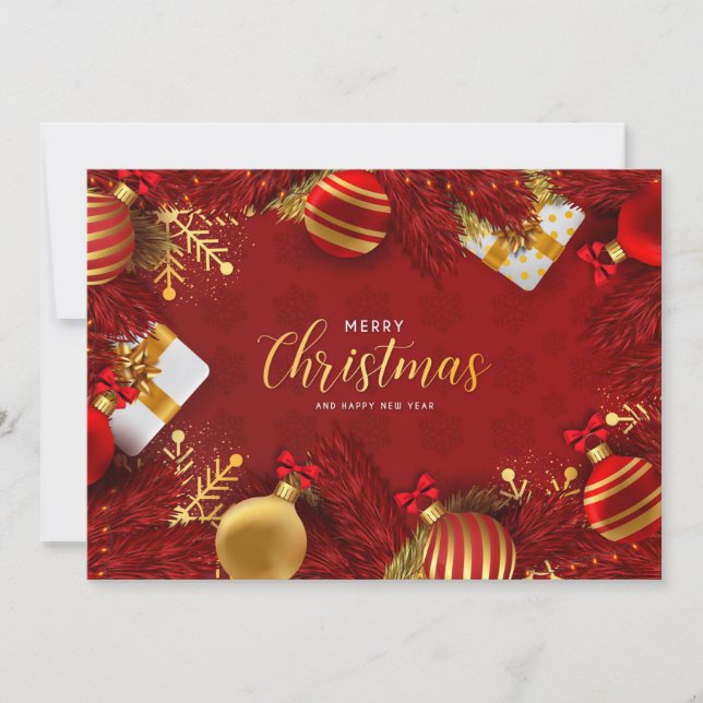 God jul och Gott nytt år Julkort (Framsida)