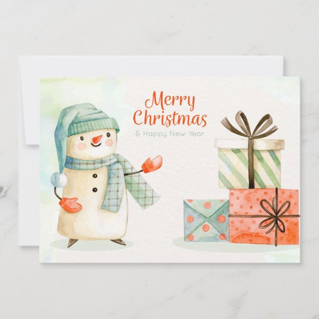 God jul och Gott nytt år Julkort (Framsida)