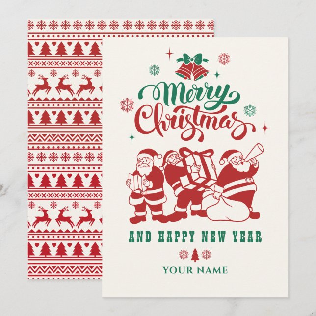 God jul och gott nytt år. julkort (Fram/baksida)