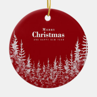 God jul och gott nytt år-kort julgransprydnad keramik