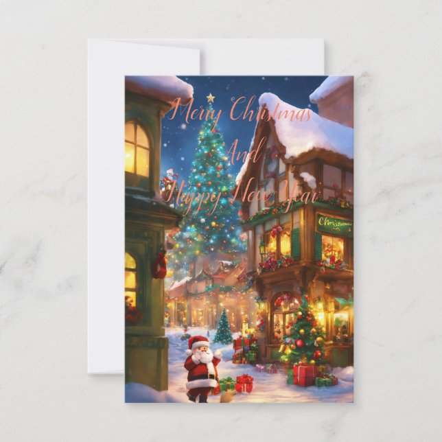 God jul och gott nytt år-kort tack kort (Framsida)