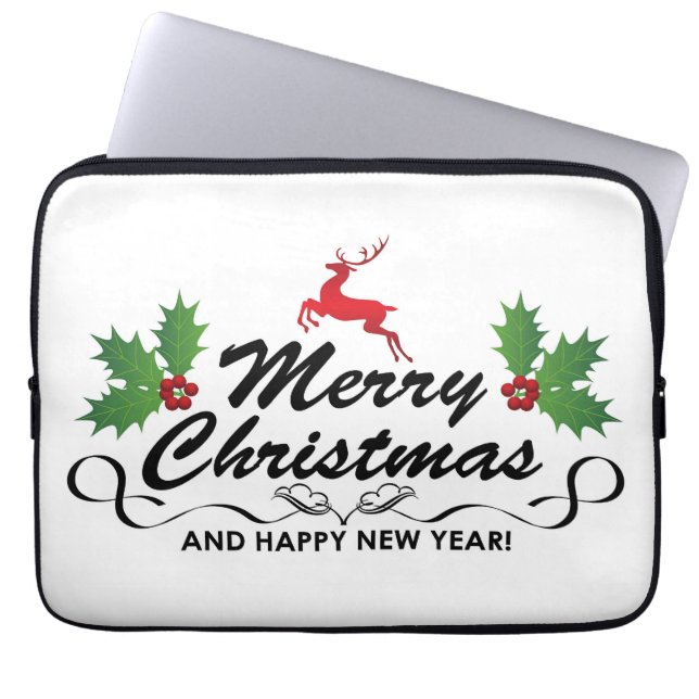 God jul och gott nytt år laptop fodral (Framsidan)