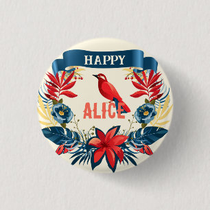 God Jul och Gott Nytt År! Monogram Knapp