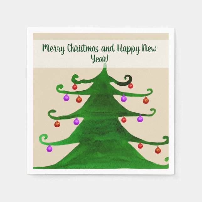 God jul och Gott nytt år Napkins Pappersservett (Framsidan)