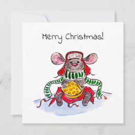 God jul och Gott nytt år Ost Mouse Julkort
