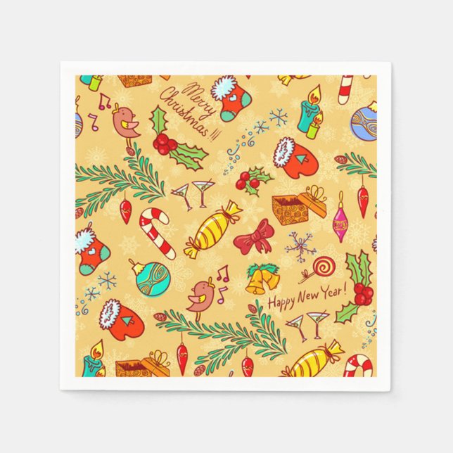 God jul och Gott nytt år Pappersservett (Framsidan)