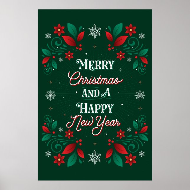 God jul och Gott nytt år Poster 24x36 (Framsidan)