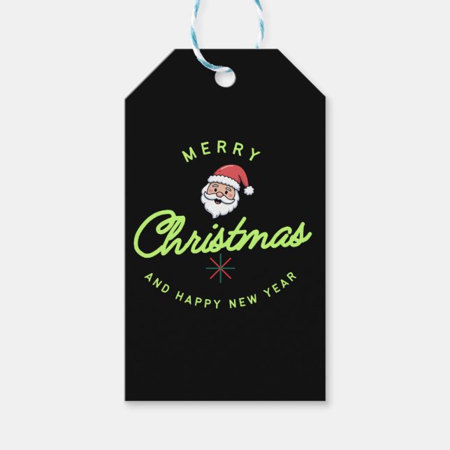 God jul och gott nytt år presentetikett (Framsidan)