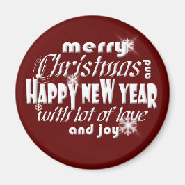 God jul och Gott nytt år red Magnet