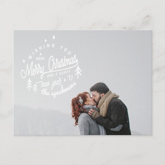 god jul och gott nytt år retro vykort (Framsida)