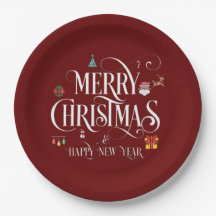 God jul och Gott nytt år röd