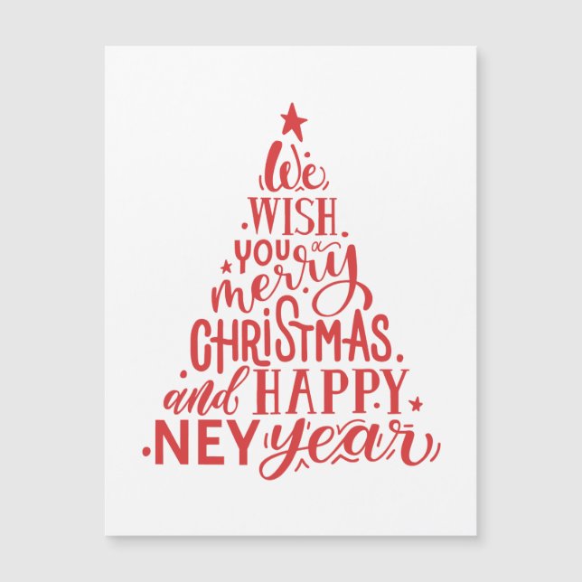 God jul och Gott nytt år. Röda bokstäver (Framsida)