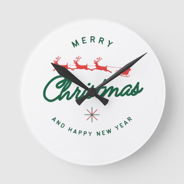 God jul och gott nytt år  rund klocka (Framsida)
