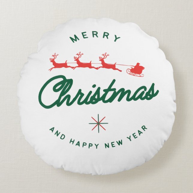 God jul och gott nytt år  rund kudde (Framsidan)