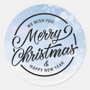 God jul och Gott nytt år Runt Klistermärke