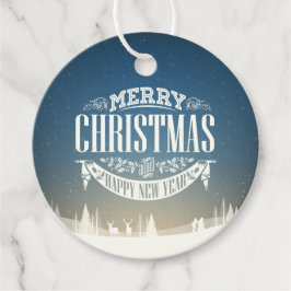 God jul och Gott nytt år Snö Gåvor Etiketter