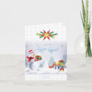 god jul och Gott nytt år! Snögubbe 2022 Anteckningskort