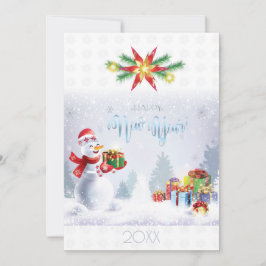 God jul och Gott nytt år! Snögubbe 20XX