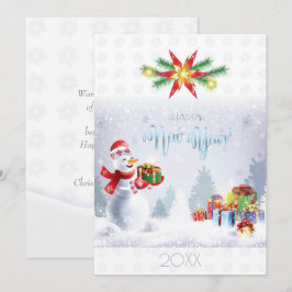 God jul och Gott nytt år! Snögubbe 20XX