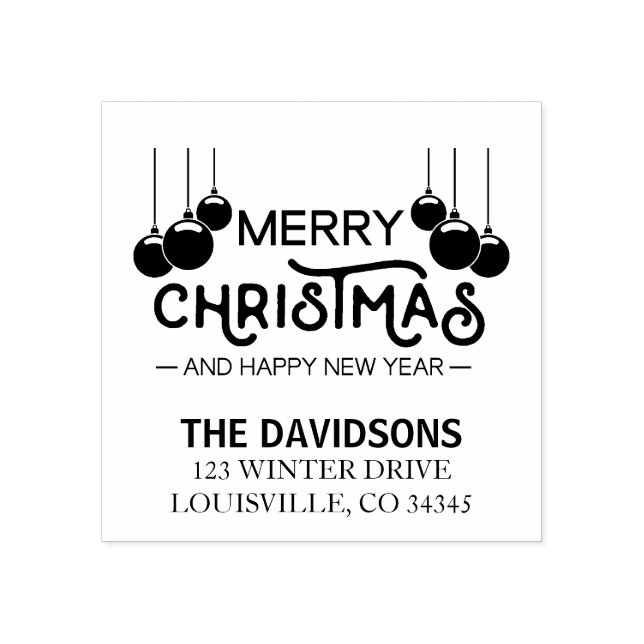 God jul och Gott nytt år Stämpel (Tryck)