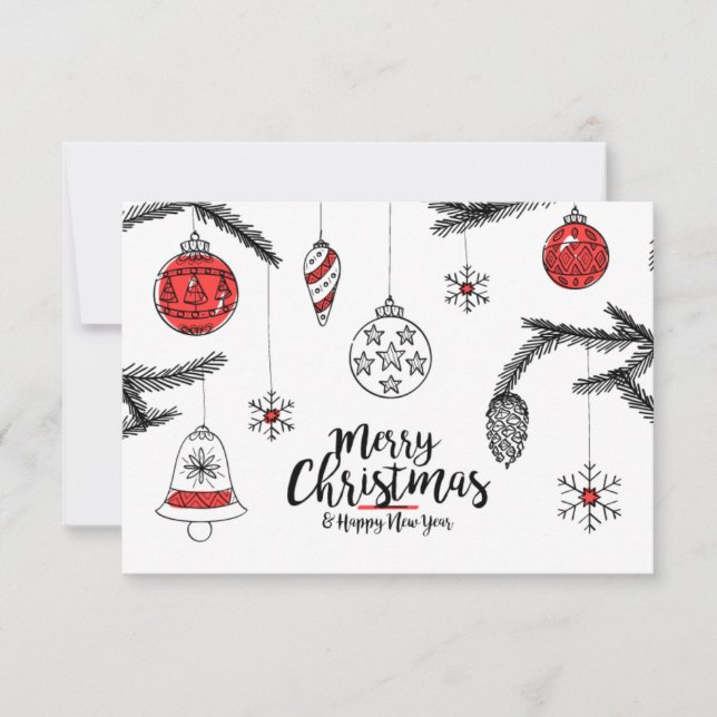 God jul och Gott nytt år Tack Kort (Framsida)