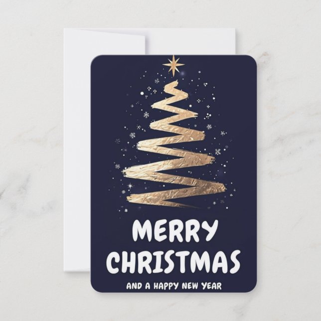 God jul och Gott nytt år! Tack Kort (Framsida)