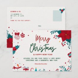 God jul och Gott nytt år Tack Kort