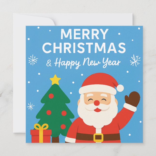 God jul och gott nytt år - Tomte Inbjudningar (Framsida)