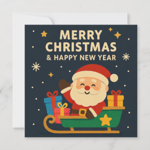 God Jul och Gott Nytt År - Tomte Inbjudningar