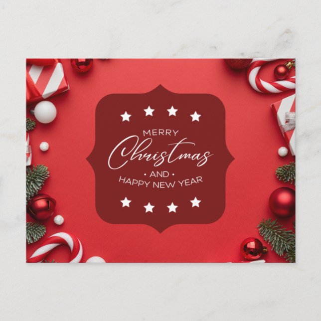 God jul och Gott nytt år Vykort (Framsida)