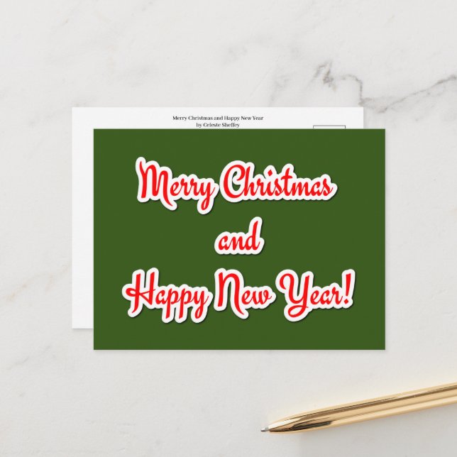 God Jul och Gott Nytt År Vykort (Fram/Back In Situ)