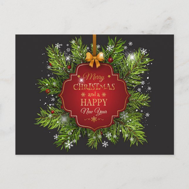 God jul och Gott nytt år Vykort (Framsida)