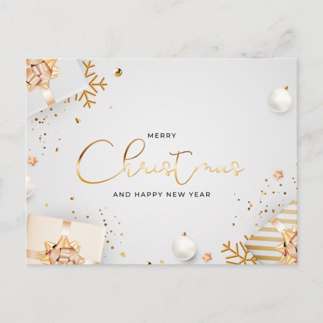 God jul och Gott nytt år Vykort (Framsida)