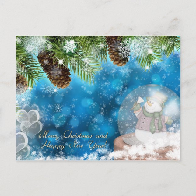 God jul och Gott nytt år Vykort (Framsida)