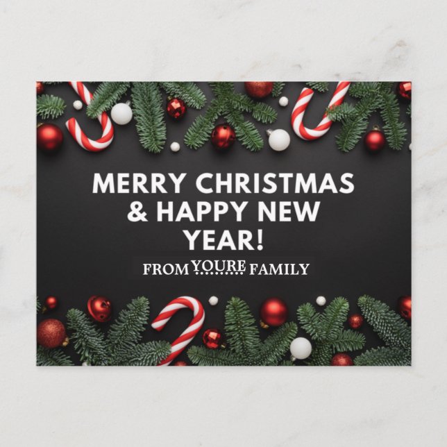 God jul och Gott nytt år Vykort (Framsida)