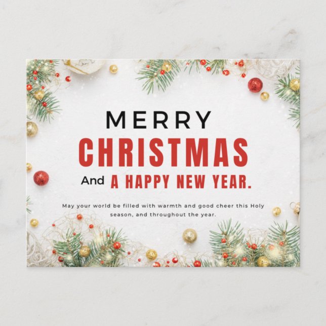 God jul och Gott nytt år Vykort (Framsida)