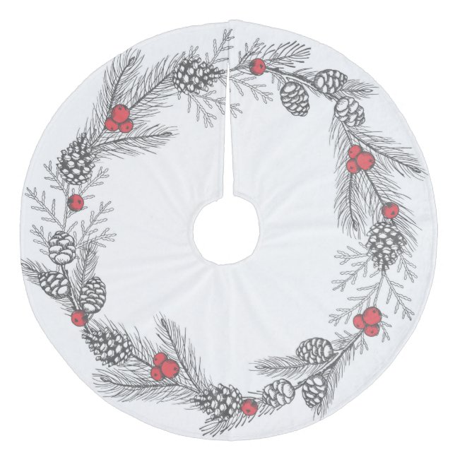 God jul och Gräs Cones Julgransmatta Fleece (Framsidan)